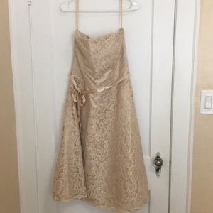 Champagne Strapless Cocktail Dress